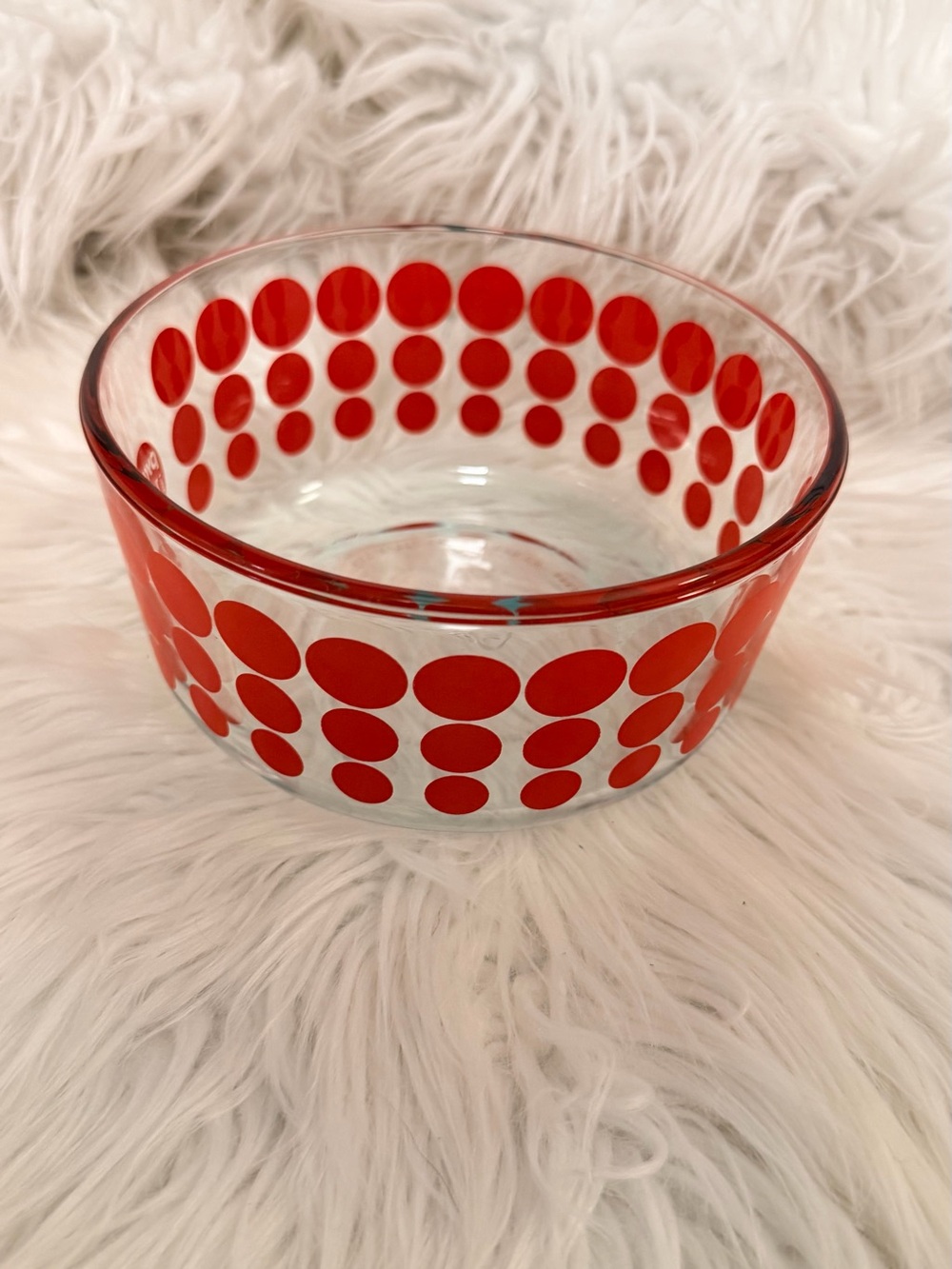 Pyrex 1915 100th Anniversary Red Polka Dot 1 Quart Storage Bowl. no lid